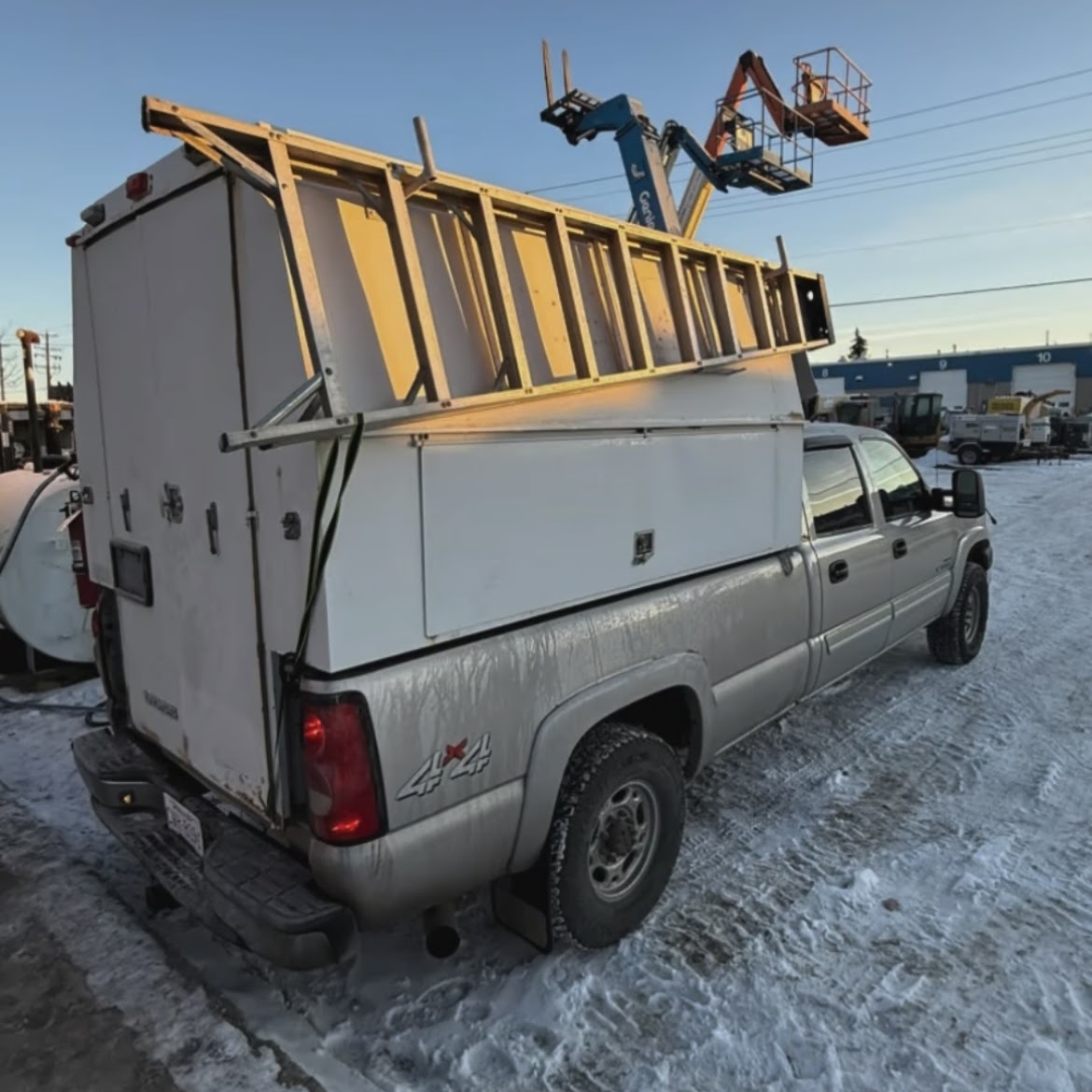 Central Alberta HVACR service truck on an Alberta job site